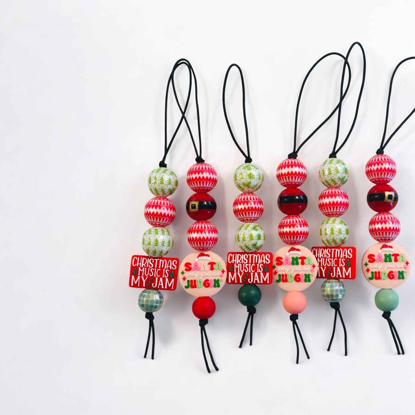 Large Bead CAR CHARMS- CHRISTMAS