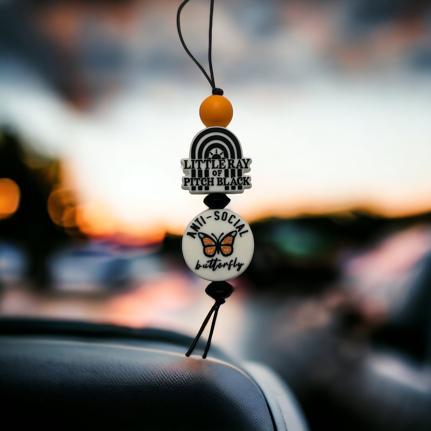 Little Ray of Pitch Black/ Anti Social Butterfly Car Tag