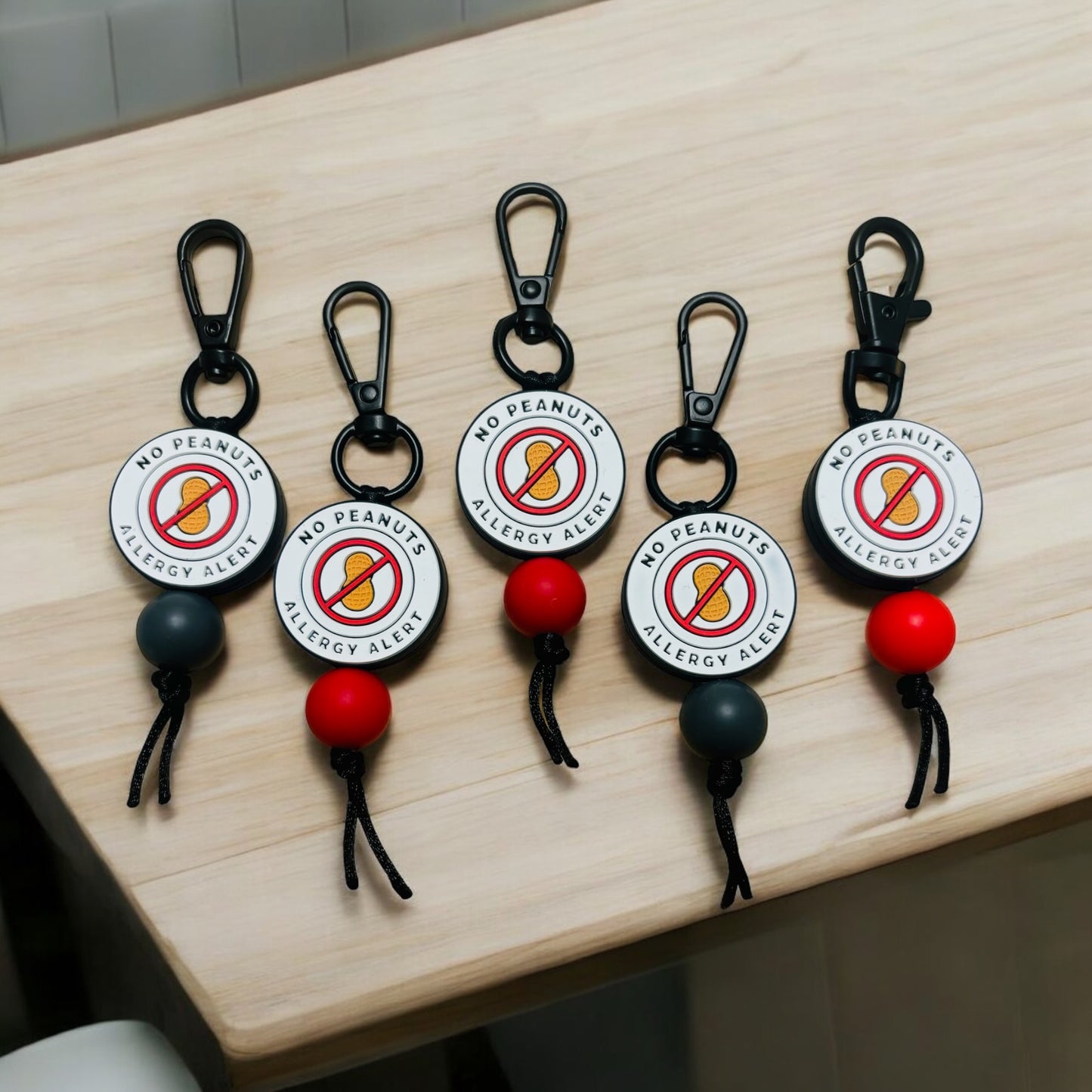 Nut Allergy Alert bag tag/ zipper pull