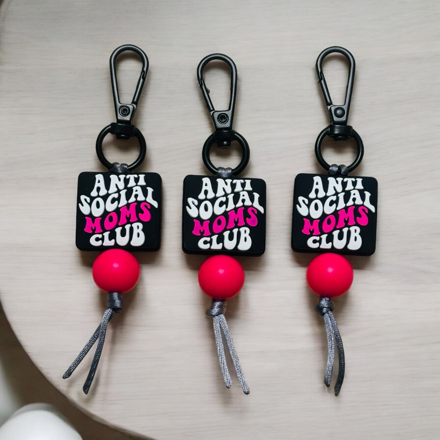 Moms- Anti Social Moms Club Bag Tag/Zipper pulls