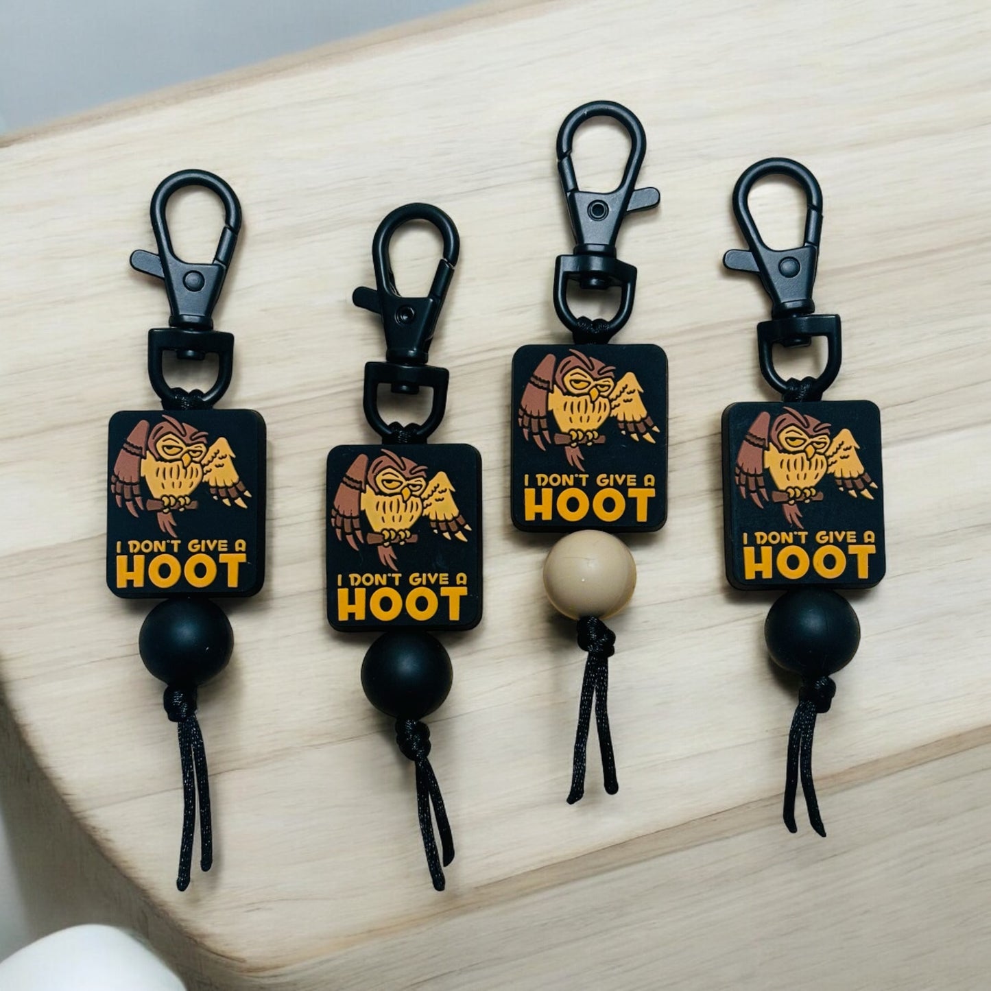 I Don't Give A Hoot bag tag/zipper pull